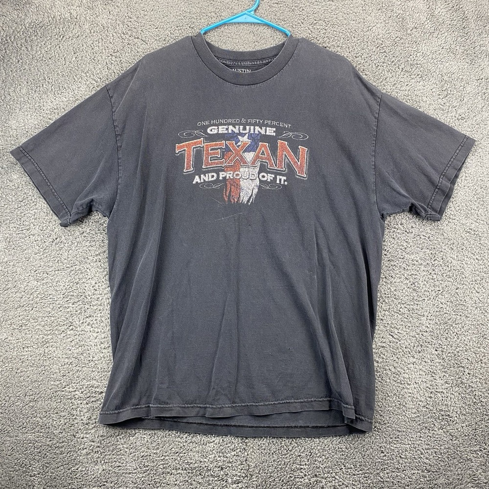 Austin T Shirt Men XL Genuine Texan Flag Preshrunk Cotton Crew